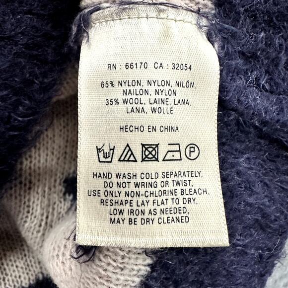 Moth by Anthropologie Small Wool Blend Blue Cream Polka Dot Sweater Comfort EUC - Picture 5 of 10